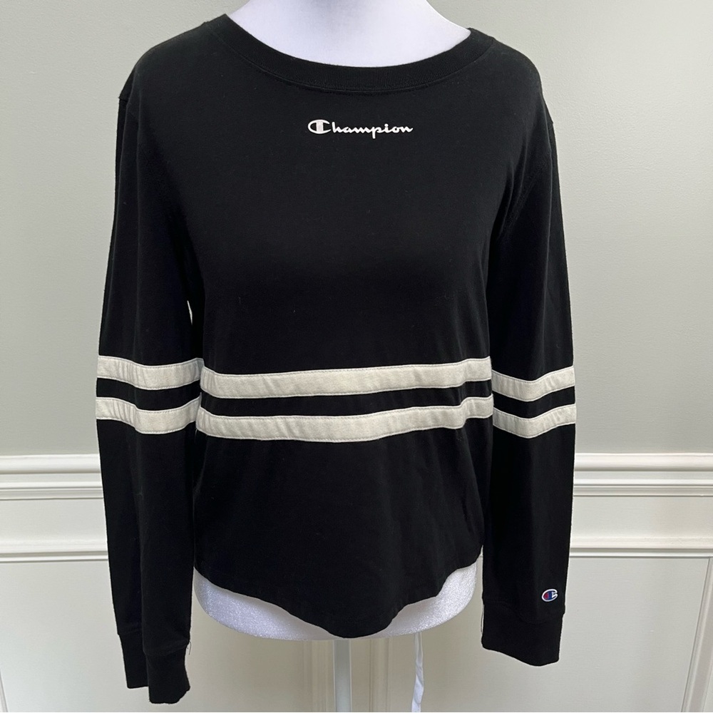 Champion Heritage Black and Cream Tee S